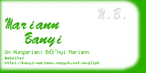 mariann banyi business card